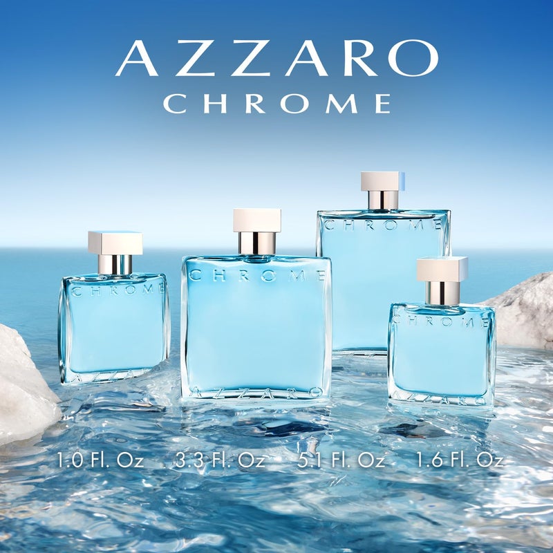 Azzaro Chrome Eau de Toilette - Fresh Aquatic Mens Cologne - Citrus, Woody, Musky Fragrance -Fresh Everyday Wear - Classic Summer Beach Scent - Luxury Perfumes for Men - Travel Size, 1.6 Fl. Oz - Image 5